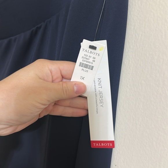 NWT TALBOTS NAVY PLUS SIZE KNIT JERSEY PULL-ON ANKLE PANT 1X - Picture 5 of 6